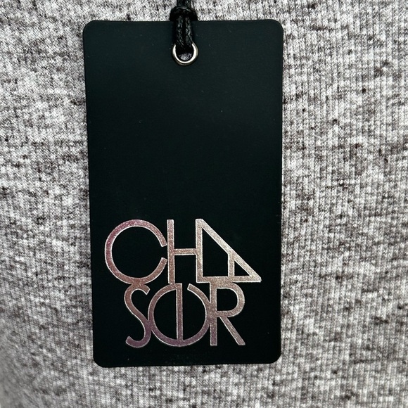 NEW CHASER Long Sleeve Lace-up Tee Tie Front Space Dye Body Con Top Size Small - Picture 4 of 7